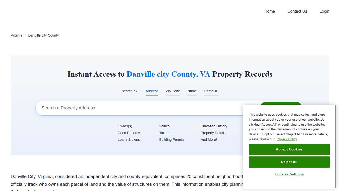 Danville city County Property Records Owners, Deeds, Permits