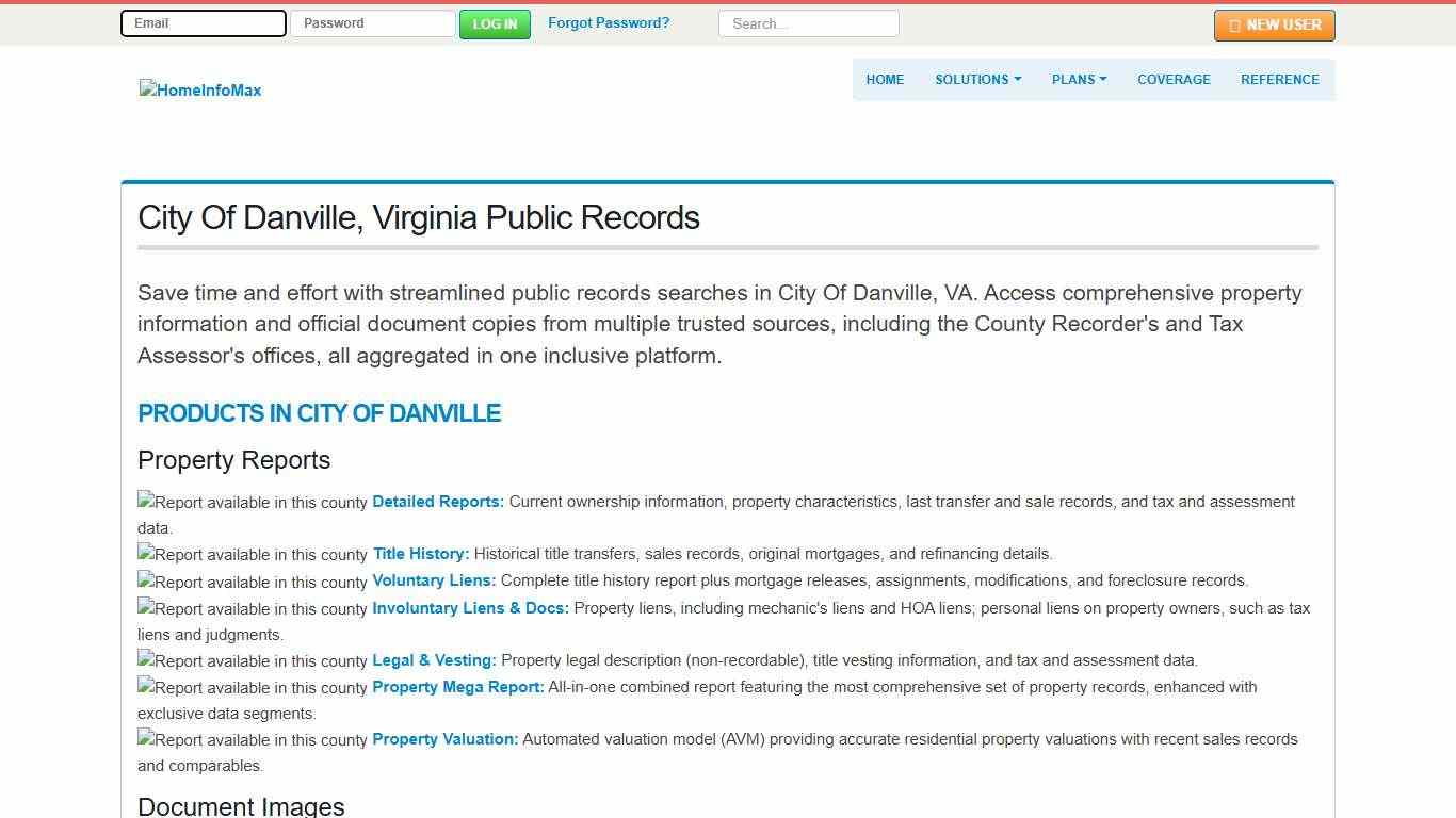 City Of Danville, Virginia Public Records & Documents Search HomeInfoMax