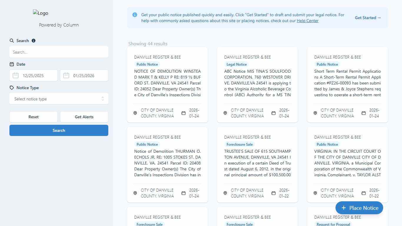 Public Notices Danville Register & Bee